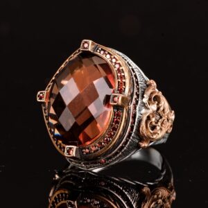 Sultanite Yapay Taşlı Erkek Yüzüğü, Gümüş Yüzük, Özel Gümüş Yüzük, El Yapımı Takı, Erkek Takısı - Görsel 5