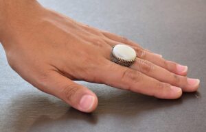 925 Ayar Gümüş Yüzük - Gerçek Doğal Sedef Taş Yüzük - Görsel 6