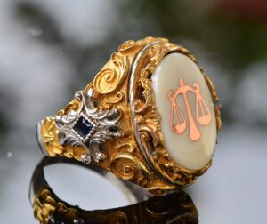 Erkek Sterling Gümüş Yüzük - İnci Taşı - Yüzük (Terazi) - Görsel 4