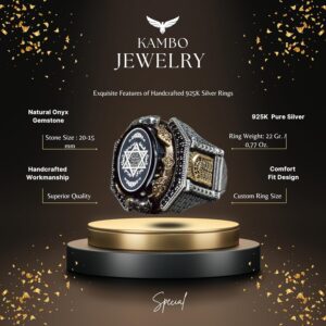 David Yıldızı Gümüş Yüzük, Süleyman Mührü Yüzük, Zirkon Taşlı Gerçek Gümüş Takı - Görsel 2