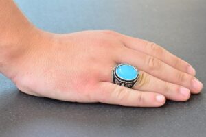 Erkekler için Şık Doğal Kalsedon Taş Koleksiyonu: 925 Ayar Gümüş Yüzükler - Görsel 6