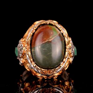 925 Ayar Gümüş Erkek Yüzük ile Doğal Jasper Taşı - Cesur ve Şık Tasarım, Günlük Kullanım ve Özel Günler İçin İdeal - Görsel 3