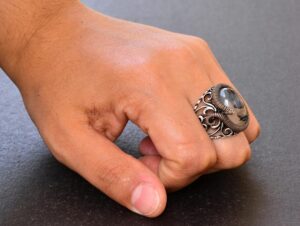 Doğal Yemen Akik Taşı, Yılan Yüzük, El Yapımı Yüzük, Gümüş Erkek Yüzüğü, Onun İçin Hediye, Gümüş Aksesuar Kahverengi - Görsel 7