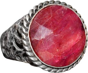 Gerçek Yakut Doğal Taş Yüzük, 19.20 Karat, Erkek Yüzüğü, Gümüş Yüzük - Görsel 1