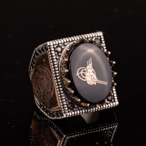 Davut Yıldızı Yüzüğü, Osmanlı Mühür Yüzüğü, 925 Ayar Gümüş Yüzük - Görsel 4