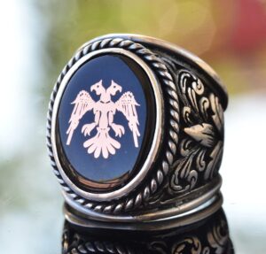 Çift Başlı Kartal Yüzüğü, 925 Ayar Gümüş Erkek Yüzüğü, Gümüş Kartal Takısı - Görsel 3