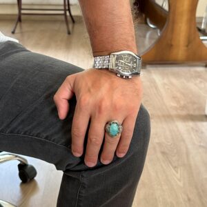 Gerçek Doğal Taş Yüzük - El Yapımı 925 Ayar Gümüş Yüzük (Amazonit) - Görsel 3