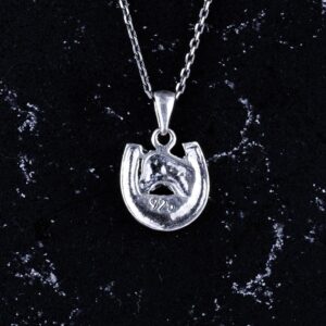 925 Ayar Gümüş Nal ve At Başı Kolye Ucu - El Yapımı Şans ve Güç Sembolü - Görsel 4