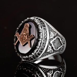 Mason Yüzüğü, 925 Ayar Gümüş Yüzük, Şık Yüzük, El Yapımı Yüzük, Onun İçin Hediye - Görsel 3