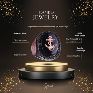 925 Ayar Gümüş El Yapımı Erkek Yüzük - Davud Star Yüzüğü (Çapa) - Görsel 2