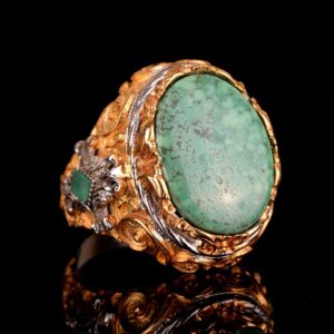 Gerçek Arizona Turkuaz Taş Yüzük, 17.15 Karat, 925 Ayar Gümüş Yüzük, Taşlı Gümüş Yüzük - Görsel 3