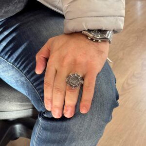 David Yıldızı Erkek Yüzüğü, Süleyman Yüzüğü, 925 Ayar Gümüş Yüzük Erkekler İçin - Görsel 3