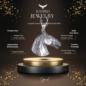 At başı Kolye - 925 Ayar Gümüş Kolye - Görsel 2