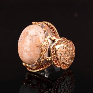 Gerçek Doğal Mercan Taşı Yüzük, El Yapımı Yüzük, Sultan Yüzüğü - Görsel 4