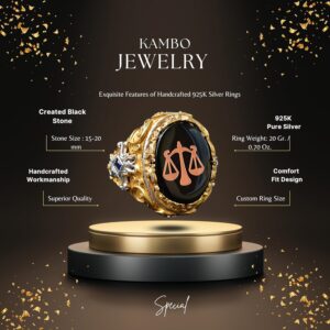 Erkeklerin Gümüş Yüzüğü - Altın Kaplama Yüzük - Sembol Yüzük (Denge) - Görsel 2