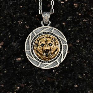 Erkekler için 925 Ayar Gümüş Kolye - Hayvan Temalı, Gotik Temalı Takı (Ayı) - Görsel 2