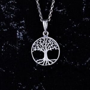 925 Ayar Gümüş Hayat Ağacı Kolye Ucu - El Yapımı Büyüme ve Bağlantı Sembolü - Görsel 5