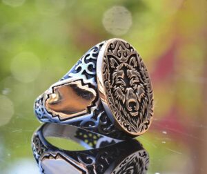 Kurt Yüzüğü, Gotik Yüzük, 925 Ayar Gümüş Yüzük, Damga Yüzük, Hayvan Yüzüğü, Erkek Gümüş Yüzük - Görsel 4