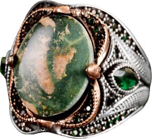 Gerçek Doğal Arizona Turkuaz Taş Yüzük, 925 Ayar Gümüş Yüzük Erkekler İçin, Sultan El Yapımı Yüzük, Stil-1 - Görsel 1