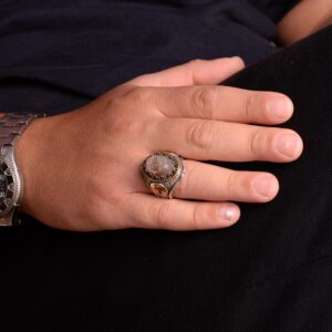 Gerçek Doğal Druzy Kuvars Taş Yüzük, Büyük Yüzük, Çapraz Yüzük - Görsel 3