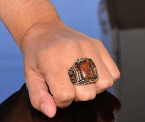 El Yapımı Pietersite Doğal Taş Yüzük, Sterlin Gümüş Erkek Yüzüğü - Açıklık ve Dönüşüm Sembolü - Görsel 7