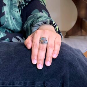 Gerçek Doğal Arizona Turkuaz Taş Yüzüğü, 925 Ayar Gümüş Yüzük, Minimalist El Yapımı Yüzük - Görsel 3