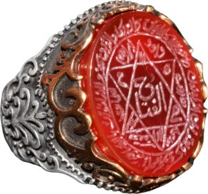 Sterling Gümüş Erkek Yüzük, Doğal Siyah Oniks Taşı, Kral Süleyman Mühürü Yüzüğü, El Yapımı Takı - Görsel 1