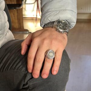 El Yapımı İslami Yüzük, 925 Ayar Gümüş Erkek Yüzüğü - Görsel 4