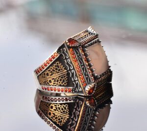 Gerçek Doğal Taş Yüzük - Gümüş Yüzük (Ay Taşı) - Görsel 4