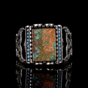 Gerçek Doğal Arizona Turkuaz Taş Yüzük - Sterlin Gümüş Yüzük - Özel Gümüş Yüzük - Görsel 4