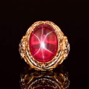 Gerçek Doğal Star Ruby Taş Yüzük, El Yapımı Yüzük, 925 Ayar Gümüş Yüzük - Görsel 3