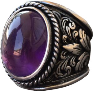 Zarif Taş Koleksiyonu: 925 Ayar Gümüş Yüzükler - Doğal Taş Seçimi (Ametist) - Görsel 1