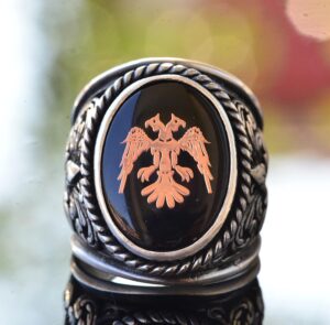 Çift Başlı Kartal Yüzüğü, 925 Ayar Gümüş Erkek Yüzüğü, Gümüş Kartal Takısı - Görsel 5