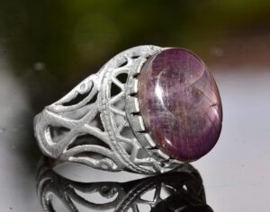 Gerçek Doğal Yıldız Safir Taşlı Yüzük - 925 Ayar Gümüş Erkek Yüzüğü - Erkek Yüzüğü - Görsel 6