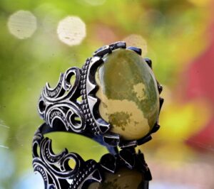 925 Ayar Gümüş Gerçek Doğal Arizona Turkuaz Taşlı Erkek Yüzük - Görsel 3