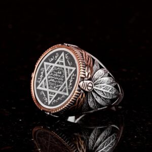 Davud Yıldızı El Yapımı Yüzük - Süleyman Mührü Yüzüğü, El Yapımı Nakışlı Gümüş Yüzük, 925 Ayar Gümüş Yüzük - Görsel 5