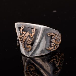 El Yapımı Akrep Tasarımlı Erkek Yüzük, 925 Ayar Gümüş, Gotik Tarzı Takı - Görsel 5