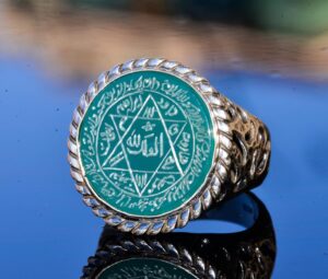 İslami Yüzük, Dini Yüzük, Süleyman Mührü Yüzüğü, Gümüş Yüzük - Görsel 2