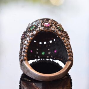 Doğal Yıldız Safir Taşlı Gümüş Erkek Yüzük, Sultan Yüzük - Görsel 6