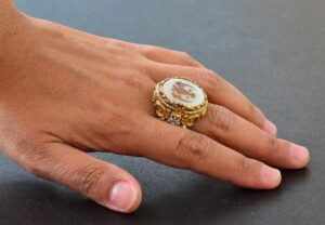 Erkek Gümüş Yüzük - İnci Taşı - Yüzük (Çift Başlı Kartal) - Görsel 6