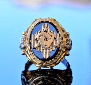 El Yapımı Oniks Yüzük - 925 Ayar Katı Gümüş Erkek Yüzük (Arma) - Görsel 5