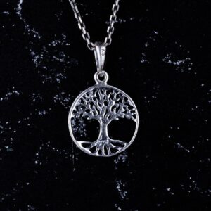 925 Ayar Gümüş Hayat Ağacı Kolye Ucu - El Yapımı Büyüme ve Bağlantı Sembolü - Görsel 4