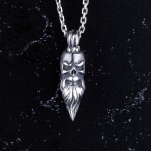 925 Ayar Gümüş Kafatası Kolye – Gotik Sakallı Kafatası Tasarımı – El Yapımı Takı Erkekler ve Kadınlar için – Gotik Hediye - Görsel 3