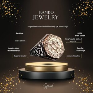 İslami Süleyman Tılsım Yüzüğü, Gümüş Tılsım Yüzüğü, 925 Ayar Gümüş Erkek Yüzüğü, Büyük Yüzük - Görsel 2