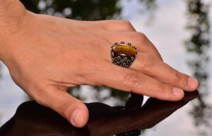 Gerçek Doğal Kaplan Gözü Taşlı Yüzük - 925 Ayar Gümüş Unisex Yüzük - Görsel 7