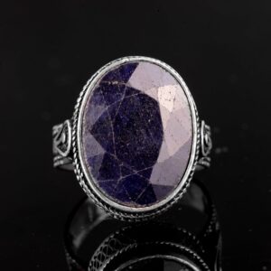 Gerçek Doğal Mavi Safir Taşlı Yüzük, 925 Ayar Gümüş Yüzük - Görsel 2