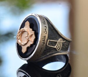 Yıldız ve Hilal Yüzüğü, Malcolm X Yüzüğü, Sterlin Gümüş İslami Erkek Yüzüğü - Görsel 4