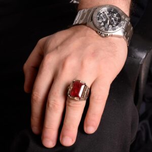 Gerçek Doğal Yakut Taşlı Yüzük, 925 Ayar Gümüş Yüzük - Görsel 3