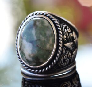 Erkekler için Zarif Taş Koleksiyonu: 925 Ayar Gümüş Yüzükler - Doğal Krizopras Taş Seçimi - Görsel 3