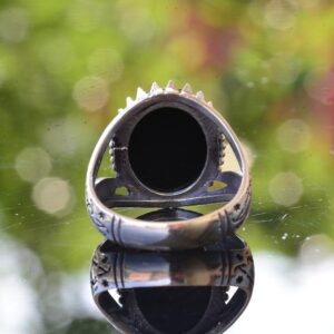 925 Ayar Gümüş İslami Zülfikar Kılıcı Yüzüğü, Doğal Oniks Taşı, Süleyman Mührü Yüzüğü, Davut Yıldızı Yüzüğü - Görsel 8